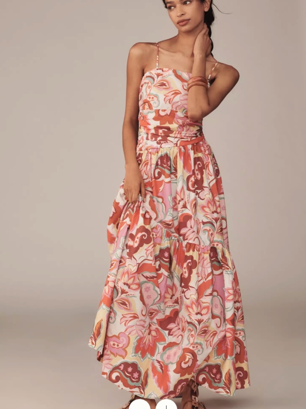 Love The Label Printed Cotton A-Line Maxi in Chiara (NWT)